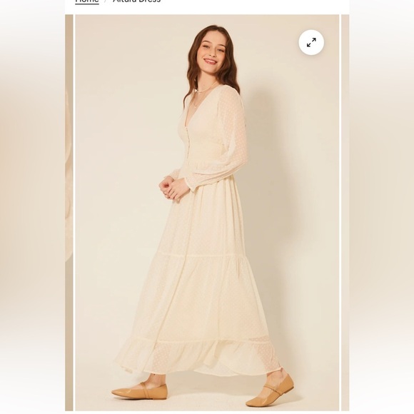 Patrons of Peace Altura Cream Long Sleeve boho Dress size small. - Picture 12 of 13